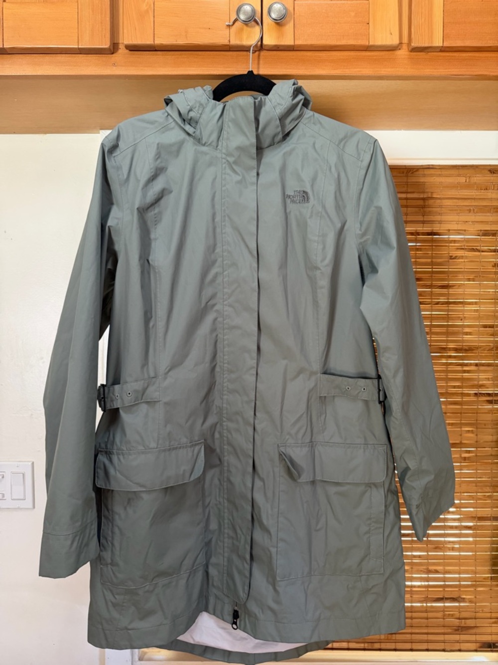 The North Face Women's Hooded Trench Coat in Sage Green